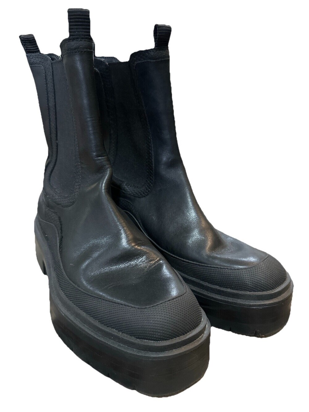 Sam Edelman Platform Chelsea Boots Womens 9.5 Black Chunky Lug Sole Combat